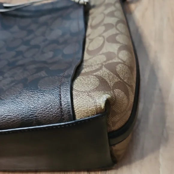 Coach Signature Marlon Women's Dark Brown and Tan Hobo Bag - Picture 8 of 17